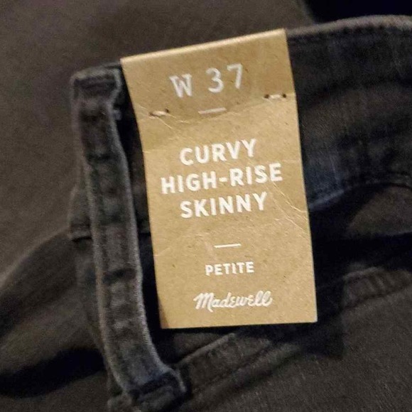 Madewell Curvy High-Rise Skinny Jeans in Black Sea plus size 37 Petite 24 - Picture 6 of 11